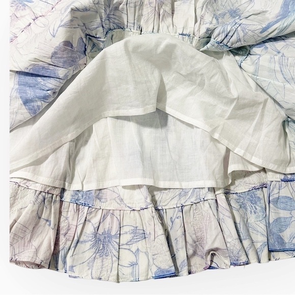 NWT Rococo Sand Amaya One Shoulder Floral Print Mini Dress, Size S, Color Blue - Picture 11 of 16